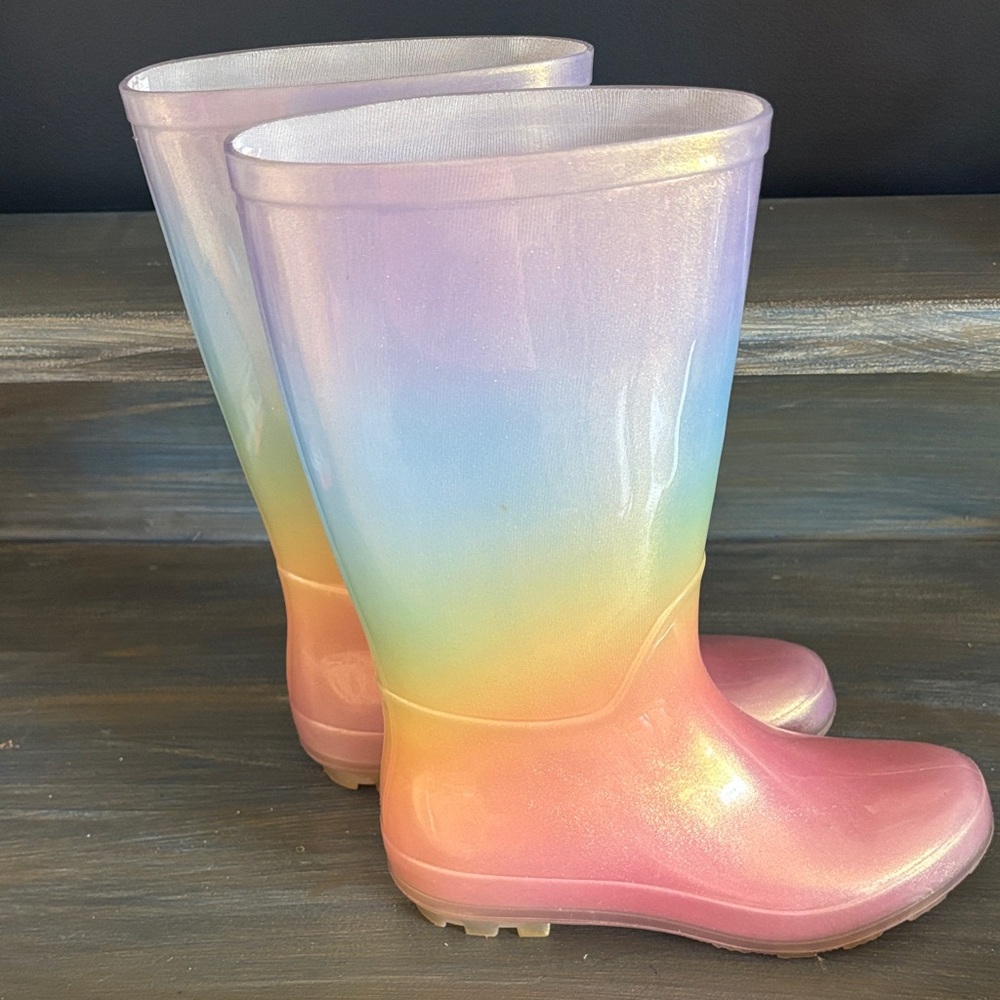 Target Kids Cece Glitter Ombre Rainbow Rain Boots